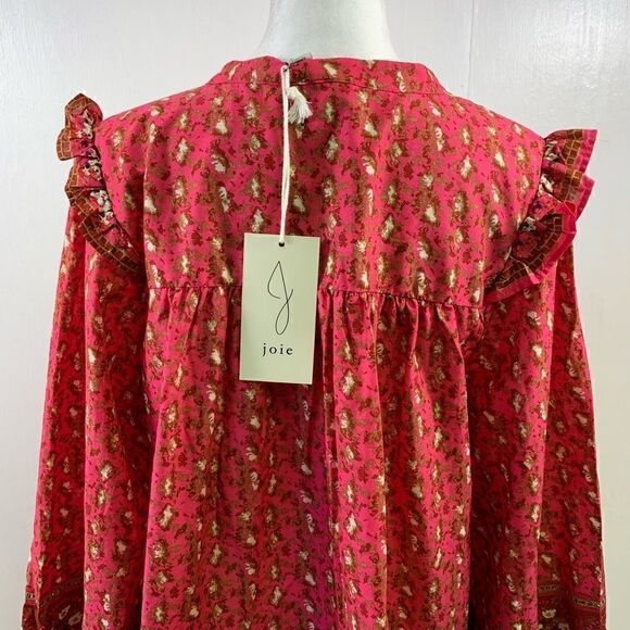 Joie NWT Floral Peasant Long Sleeve Blouse Size XL - Picture 4 of 11